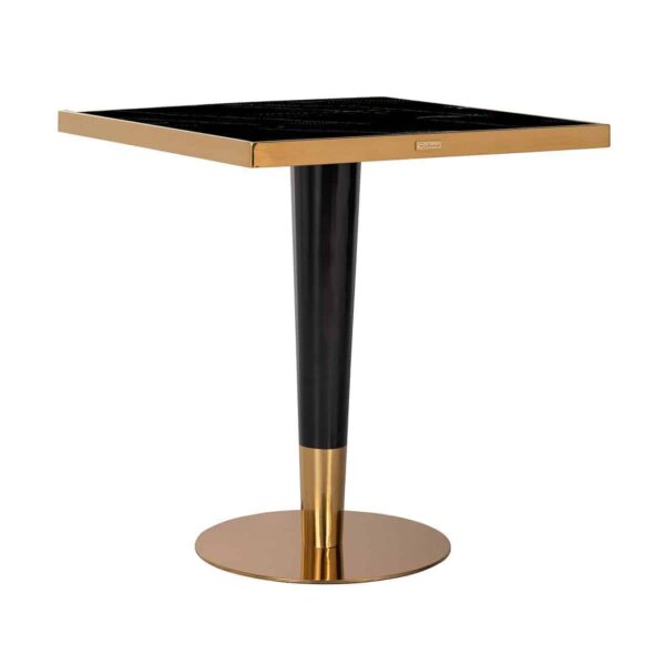 7222 - Bistro table Can Roca  square black 70x70 (Gold)