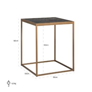 7372 - End table Blackbone brass (Black rustic)