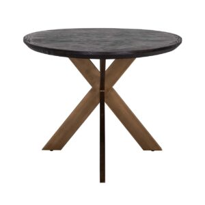 7378 - Dining table Blackbone brass oval 230 (Black rustic)