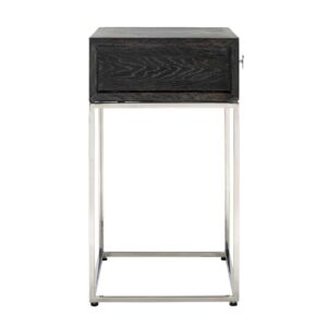 7413 - Nightstand Blackbone silver 1-drawer (Black rustic)