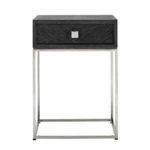 7413 - Nightstand Blackbone silver 1-drawer (Black rustic)