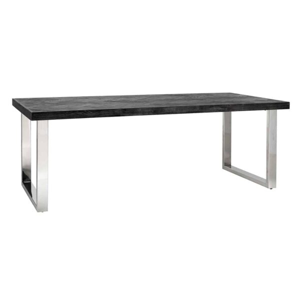 7419 - Dining table Blackbone silver 220 (Black rustic)