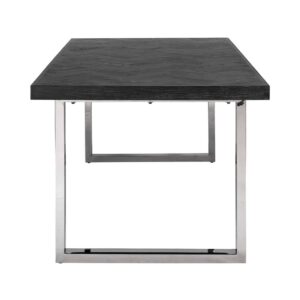 7419 - Dining table Blackbone silver 220 (Black rustic)