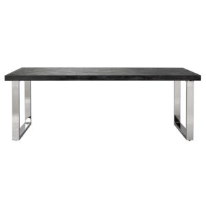 7419 - Dining table Blackbone silver 220 (Black rustic)