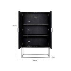 7427 - Cabinet Blackbone silver 2-doors (Black rustic)