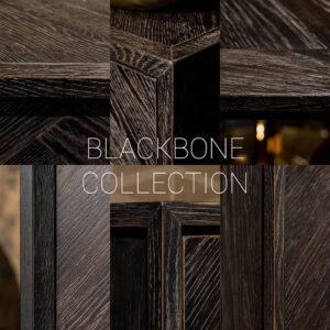 7427 - Cabinet Blackbone silver 2-doors (Black rustic)