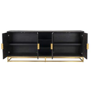 7446 - Sideboard Blackbone gold 4-doors  (Black rustic)