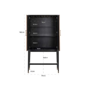 7520 - Bar Cabinet Bloomville 2-doors (Gold)