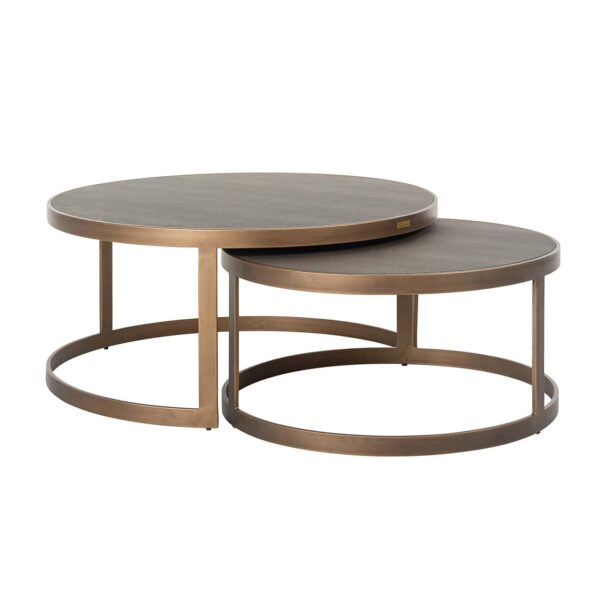 7523 - Coffee table Bloomville set of 2 (Gold)