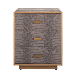 7534 - Nightstand Classio 3-drawers (Brushed Gold)