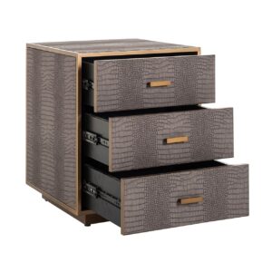 7534 - Nightstand Classio 3-drawers (Brushed Gold)