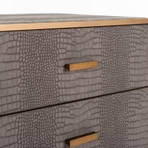 7534 - Nightstand Classio 3-drawers (Brushed Gold)