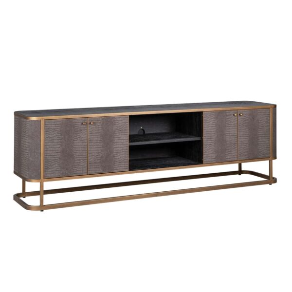 7536 - TV cabinet Classio with 4-doors (Brushed Gold)