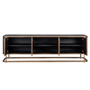 7536 - TV cabinet Classio with 4-doors (Brushed Gold)