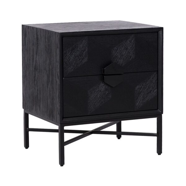 7544 - Nightstand Blax 2-drawers (Black)