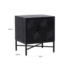 7544 - Nightstand Blax 2-drawers (Black)