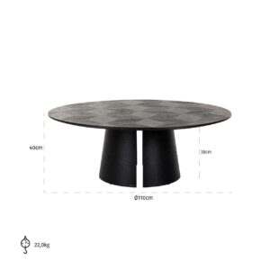 7553 - Coffee table Blax 110Ø (Black)