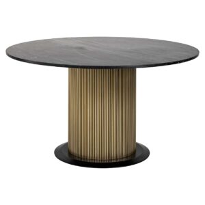 7578 - Dining table Ironville 140Ø (Black/gold)