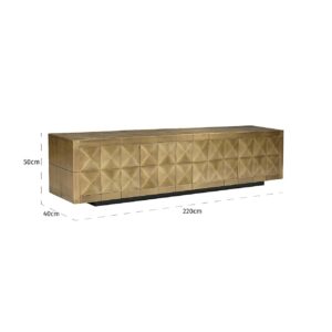 7595 - TV cabinet Collada 4-doors (Brushed Gold)