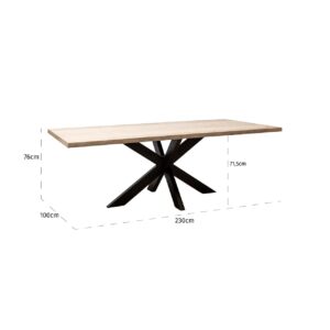 7661 - Dining table Avalon rectangle 230