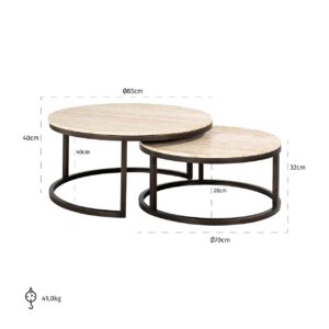 7662 - Coffee table Avalon set of 2 (Bronze)