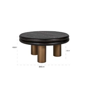 7712 - Coffee table Macaron (Black rustic)