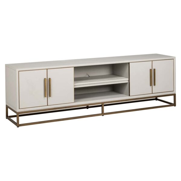 7791 - TV cabinet Whitebone brass 4-doors 200 (Verona Grey)