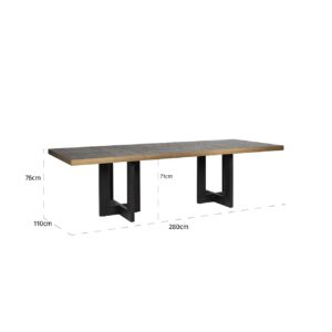 7809 - Dining table Cambon 280 (Dark coffee)