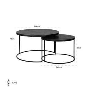 825073 - Coffee table Bolder set of 2  (Black)