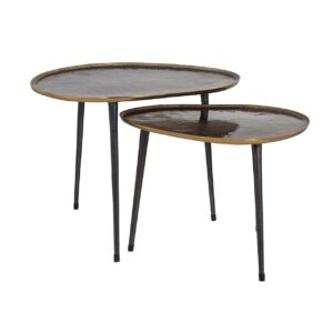 825182 - Coffee table Louve set of 2 (Brushed Gold)