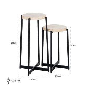 825277 - End table Dillinger set of 2 (Beige)