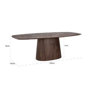 8564 - Dining table Alix danish oval 230 (Dark brown)