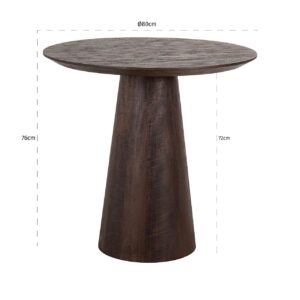 8565 - Bistro table Willow 80Ø (Dark brown)