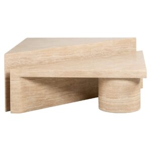 8676 - Coffee table Fictus set of 2 faux travertine (Beige)