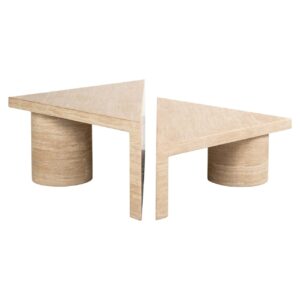 8676 - Coffee table Fictus set of 2 faux travertine (Beige)