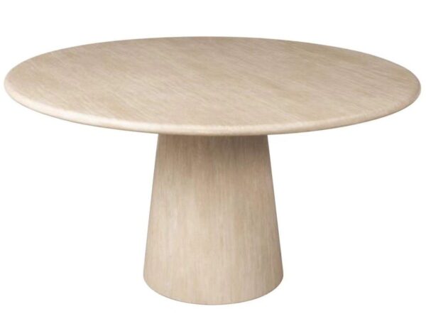 8681 - Dining table Fictus 140Ø faux travertine (Beige)