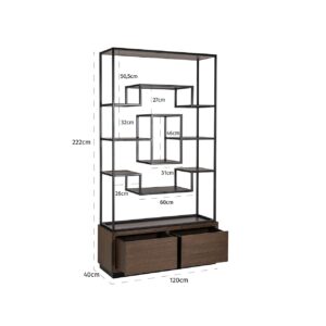 8812 BROWN - Display cabinet Bonvoy brown 2-drawers (Brown)