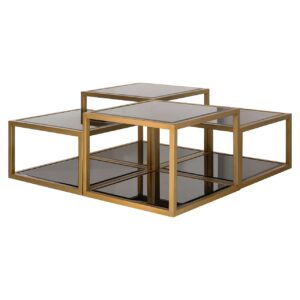 9428 - Coffee table Loua set of 4 (Brushed Gold)