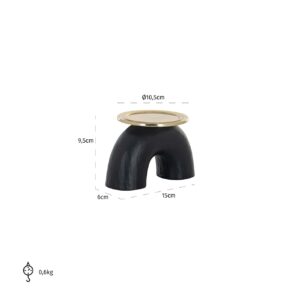 -KA-0177 - Candle holder Femke small (Black/gold)