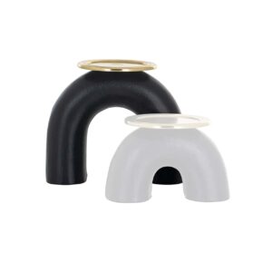 -KA-0178 - Candle holder Femke big (Black/gold)