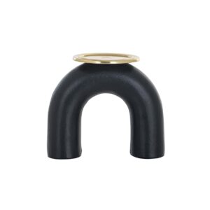 -KA-0178 - Candle holder Femke big (Black/gold)