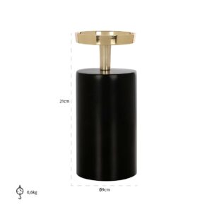 -KA-0215 - Candle holder Caya small (Black/gold)