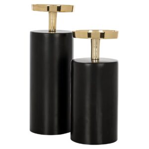 -KA-0215 - Candle holder Caya small (Black/gold)