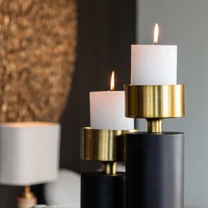 -KA-0215 - Candle holder Caya small (Black/gold)