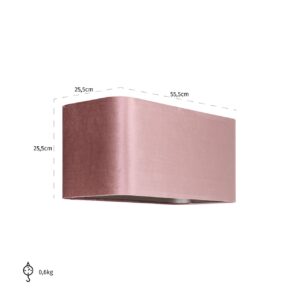 -LK-0052 RECTANGLE - Lampshade Old rose rectangle (Italian-4008 Old Rose)