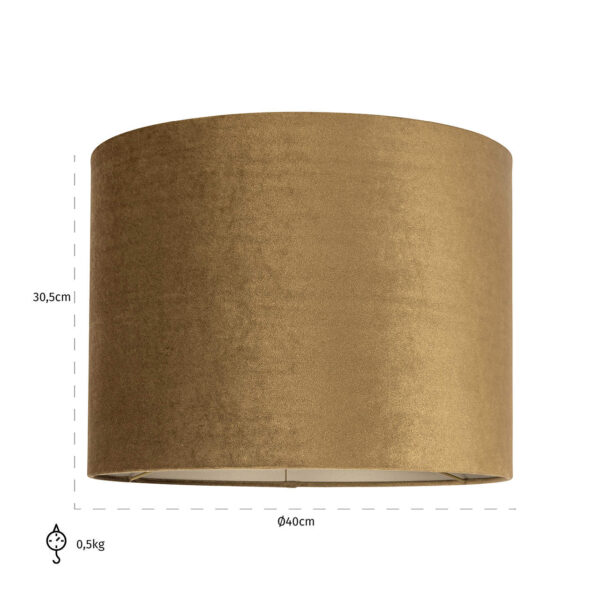 -LK-0055 MEDIUM - Lampshade Addy gold velvet cilinder 40Ø (Gold)