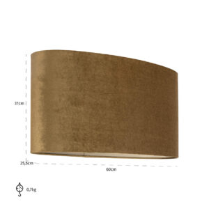 -LK-0055 OVALE - Lampshade Addy gold velvet ovale (Gold)