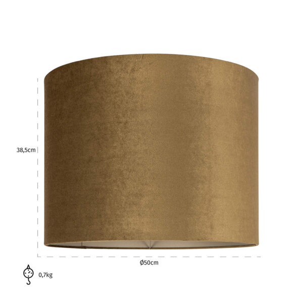 -LK-0055 XL - Lampshade Addy gold velvet cilinder 50Ø (Gold)