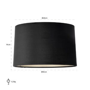 -LK-0056 SMALL - Lampshade Maddy black velvet 30Ø (Black)