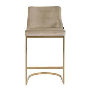 S4460 FR KHAKI VELVET - Bar stool Bolton khaki velvet / gold fire retardant (Quartz Khaki 903)